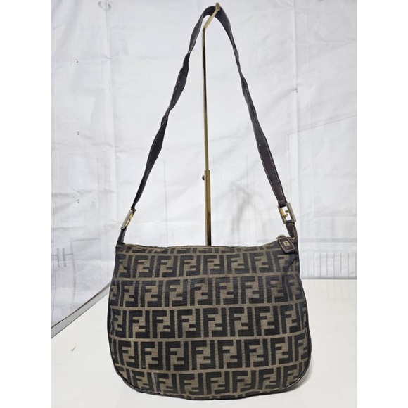 Fendi Handbags - Authentic Fendi Vintage Zucca FF Print Shoulder/Crossbody Bag Brown